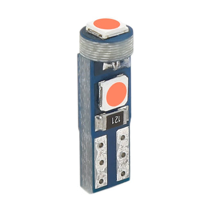 5 Pcs T5 3030 Canbus Red LED Indicator Light Bulb for Automotive