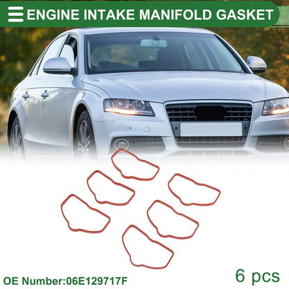 Set of 6 Lower Engine Intake Manifold Gaskets for Audi A4 (2008–2015) No. 06E129717F