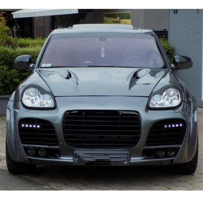 1 Pair Carbon Fiber Headlight Eyebrow Covers for Porsche Cayenne 955 (2002-2007)