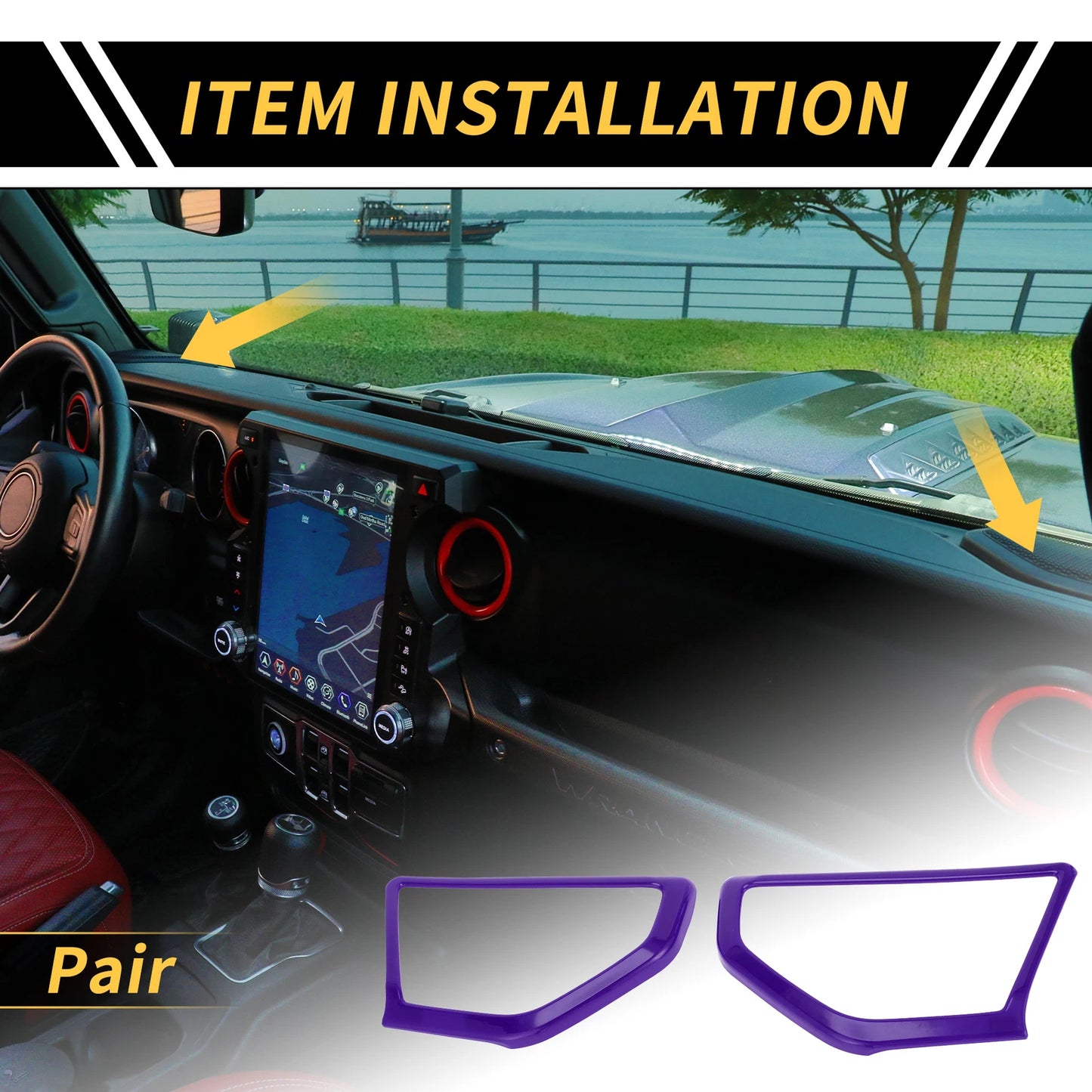 1 Pair A Pillar Speaker Cover Trim for Jeep Wrangler JL JLU (2018–2024) Purple