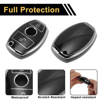 TPU Silicone Car Key Case for Mercedes-Benz (2 Buttons)