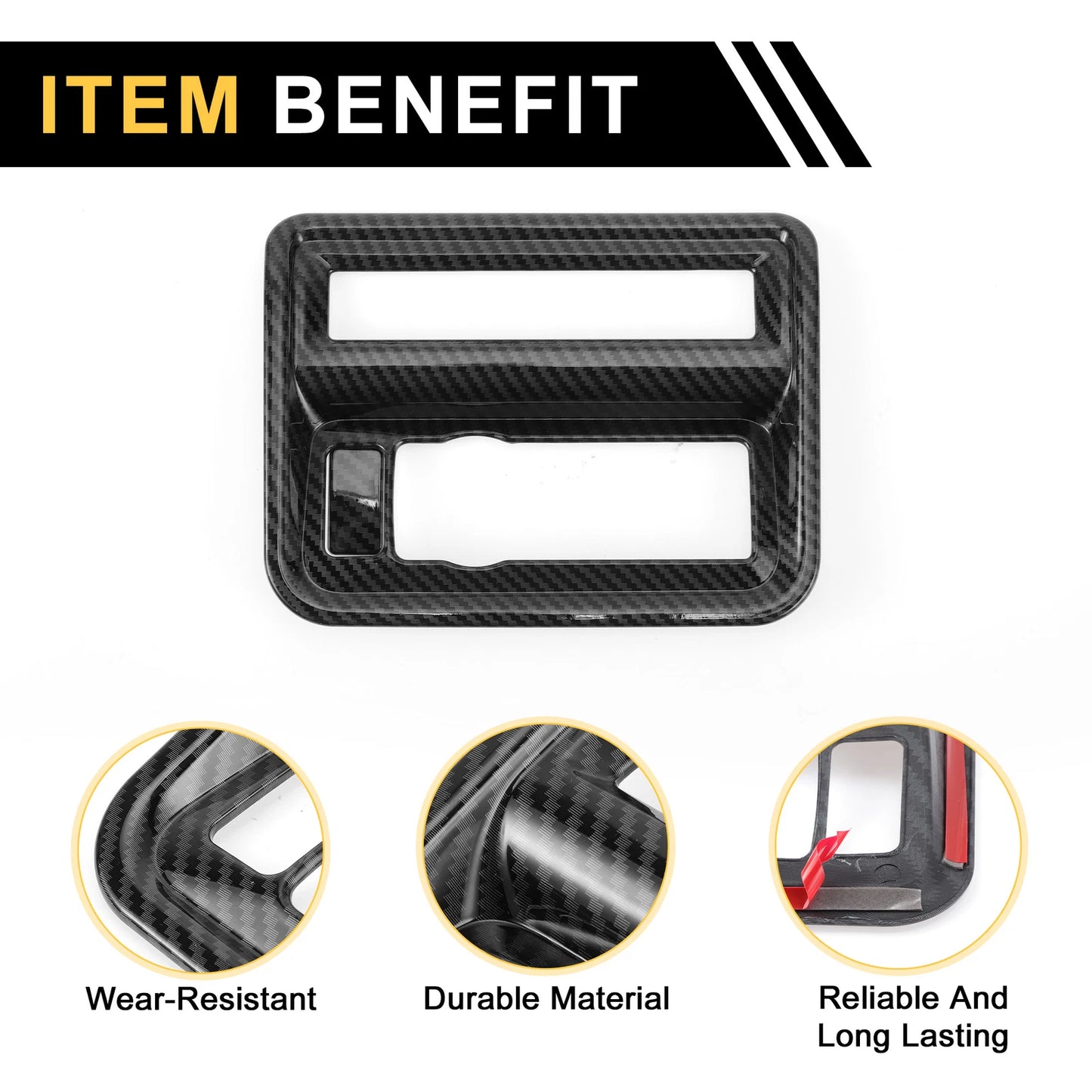 Carbon Fiber Pattern Central Control Panel Cover Trim for Ford F-150 (2021–2024)