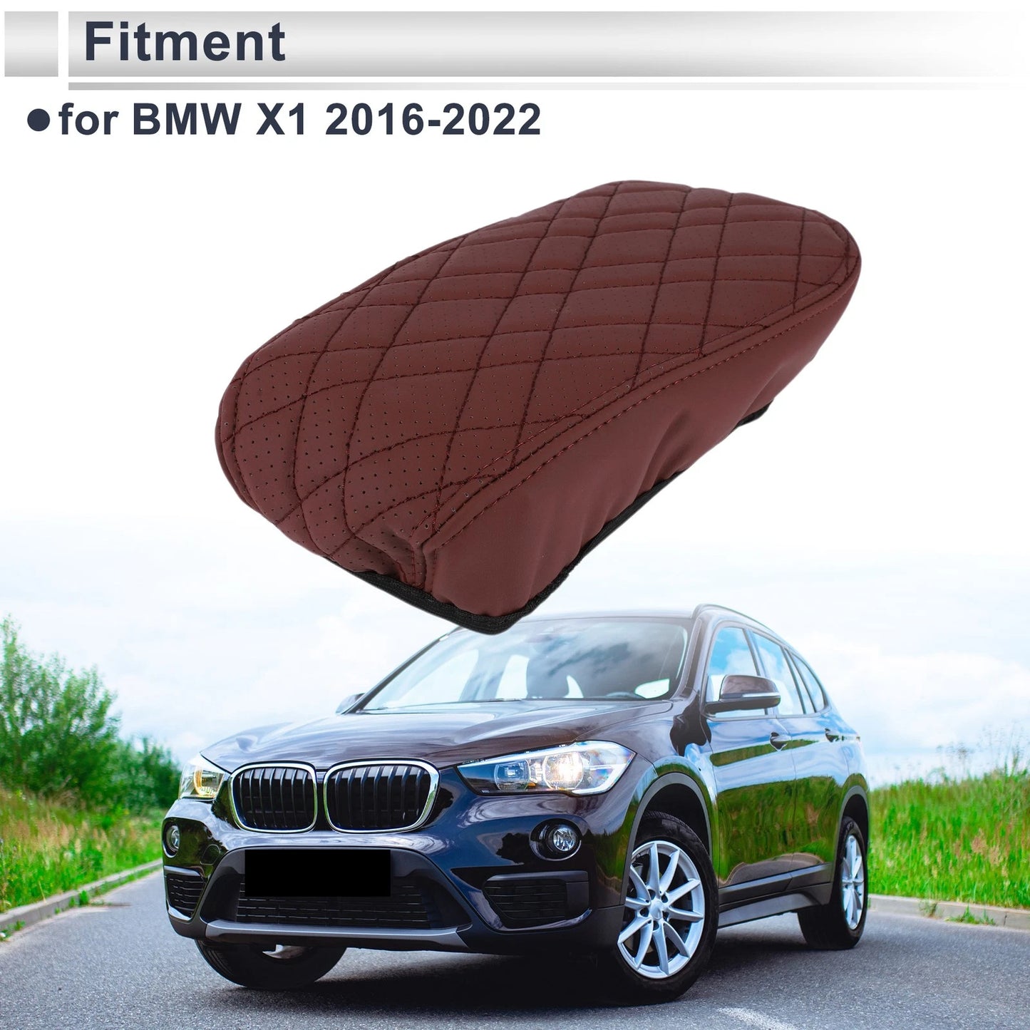 Center Console Cover for BMW X1 (2016–2022) Wine Red 1 Pc