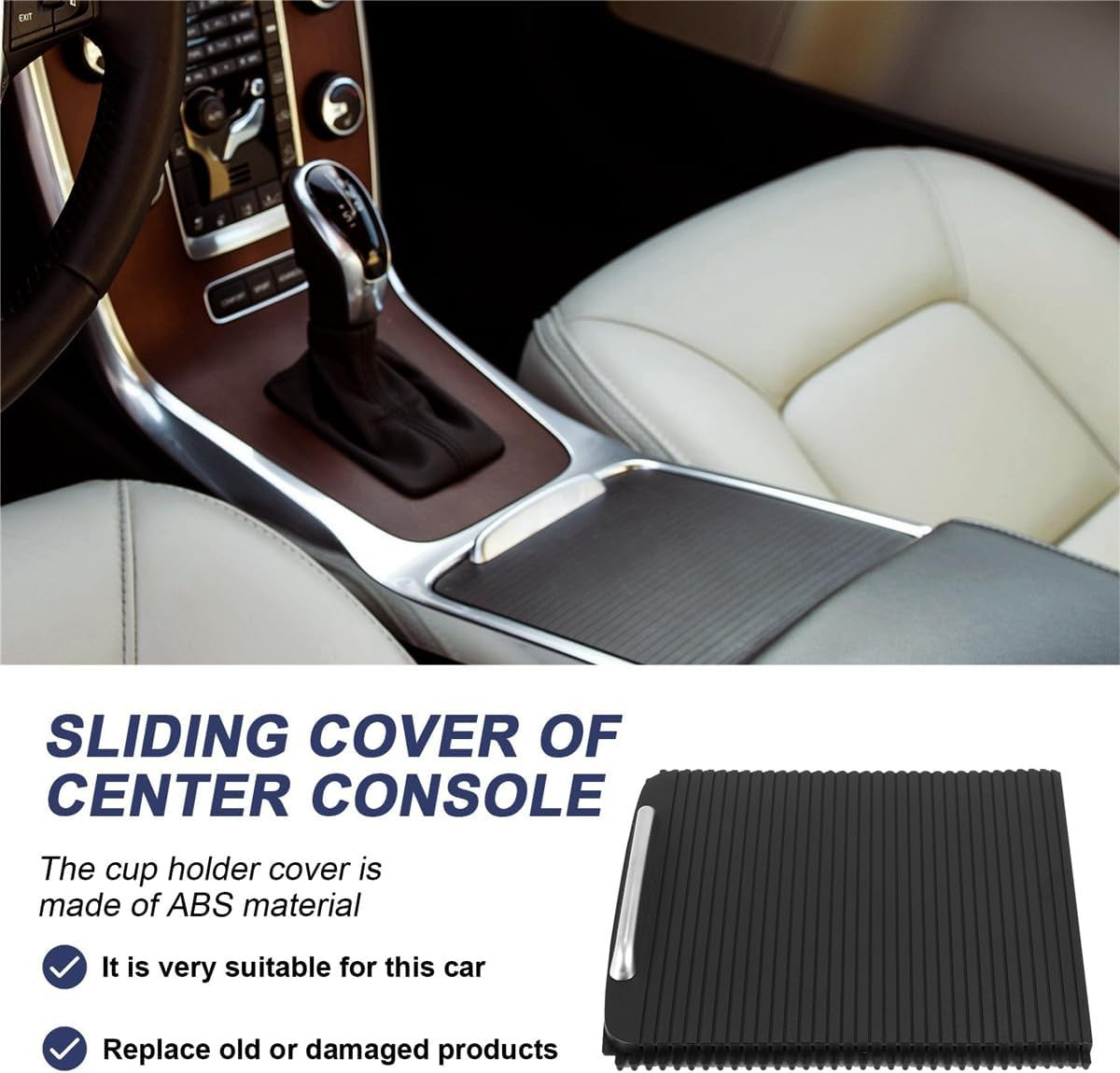 Center Console Sliding Cover for Volvo S80 V70 XC70 (1999–2009)