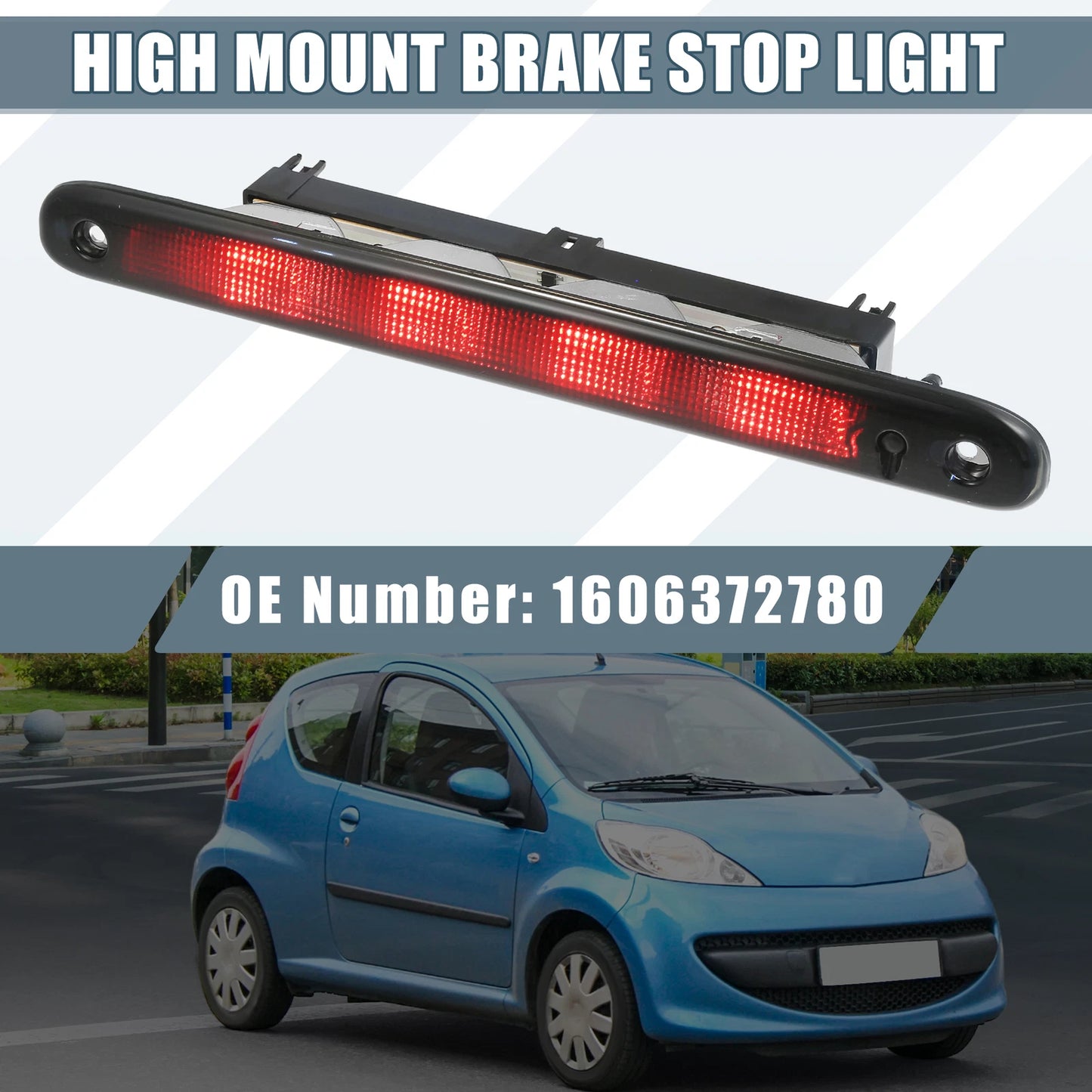 Tail High Mount Brake Stop Light No. 1606372780 for Peugeot 107 (2005–2014)