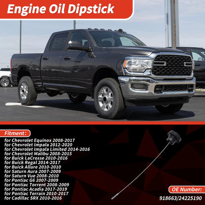 Oil Dipstick No. 918663 for Chevrolet Equinox (2008–2017) Black 1Pc