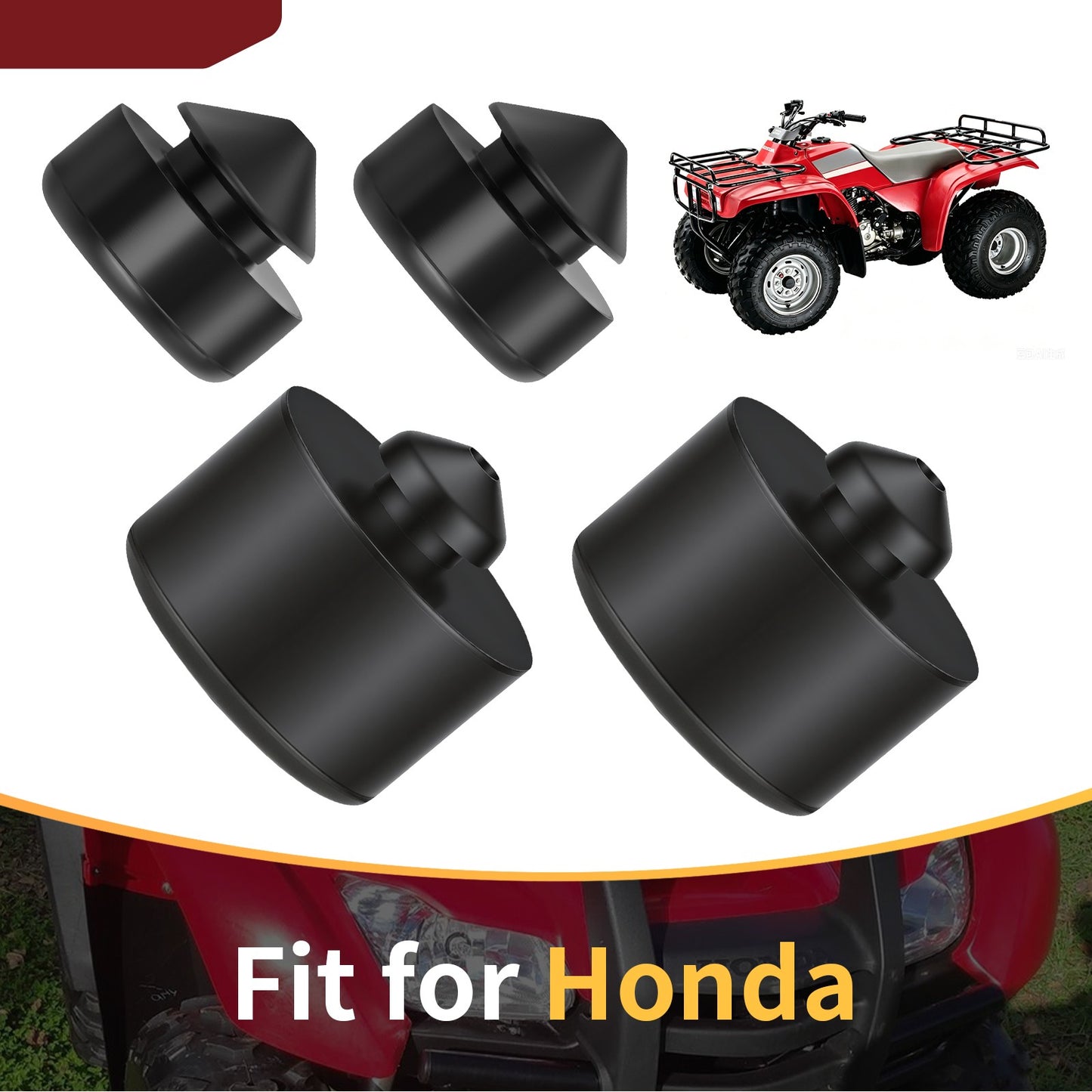 Set of 2 Rubber Seat Cushions for Honda TRX300X (2009) / Sportrax 300 (2007-2008)
