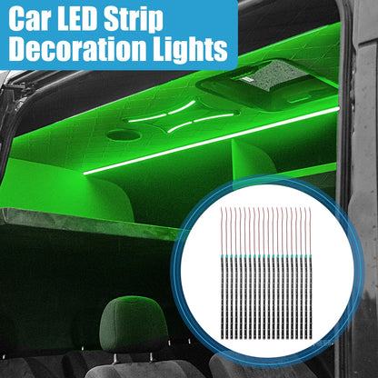 Set of 20 12V 15 LED Strip Lights for Car Interior (30cm, Green)