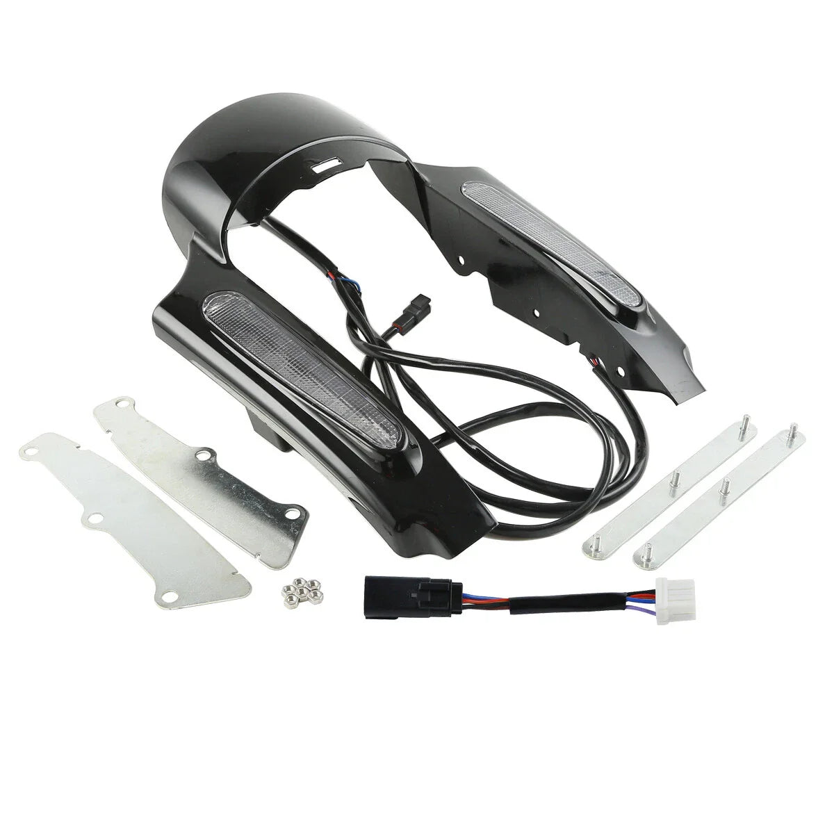 Black Rear Fender Fascia Set for Harley Road Glide Touring (2009-2013)