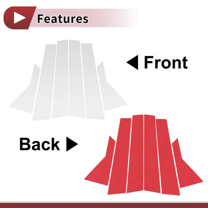 6X Door Pillar Window Trim for KIA Rio (2012–2015) Silver Tone