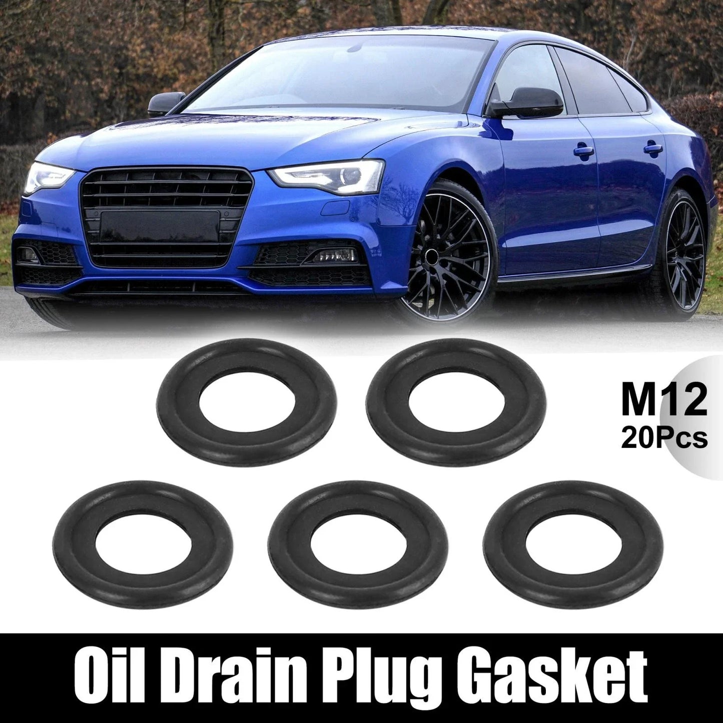 M12 Rubber Engine Oil Drain Plug Crush Gasket Washers for Chevy