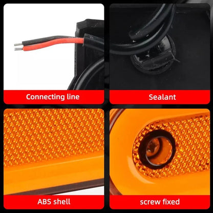 Pack of 10 Orange Amber Side Marker Lights for Trucks and Trailers