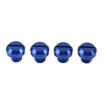 4 x Universal Motorcycle Mirror Hole Blanking Plugs M10 Screws Caps Blue