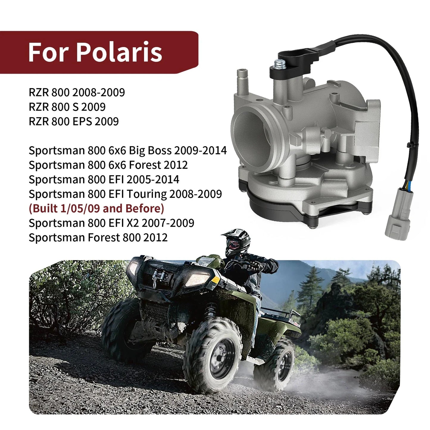 Throttle Body & Intake Manifold for Polaris Sportsman 800 X2 RZR 800 (2005–2014)
