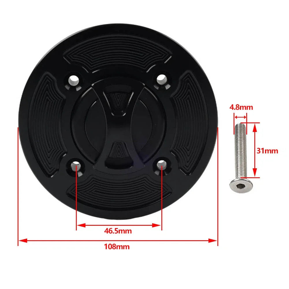 Fuel Gas Tank Cap Cover for APRILIA RSV1000 2004-2008, Tuono V4R 2011-2017, RSV4 R Black
