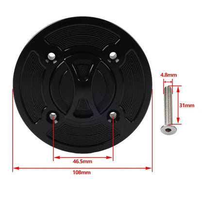 Fuel Gas Tank Cap Cover for APRILIA RSV1000 2004-2008, Tuono V4R 2011-2017, RSV4 R Black