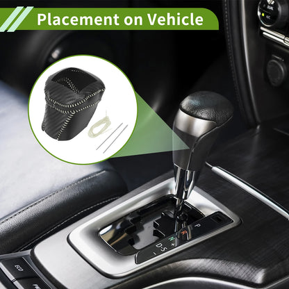 Gear Shift Knob Cover for Nissan Rogue (2021–2024) Black Carbon Fiber