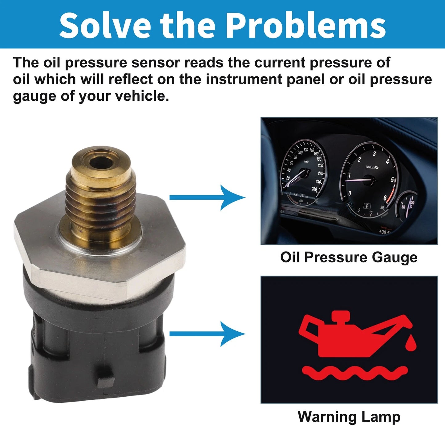 1 pcs Engine Oil Pressure Sensor No.13537812345 for BMW 3 Series (1999–2005)