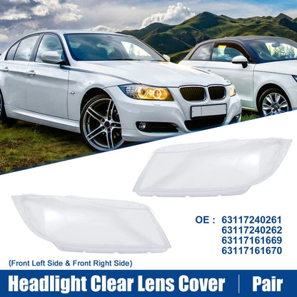 1 Pair Headlight Clear Lens Cover for BMW 3 E90 E91 (2005 - 2012)