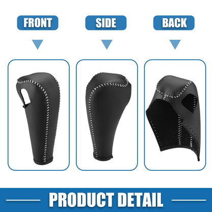 Gear Shift Lever Cover for Chevrolet Trax 2015-2021 Black Gray Stitching