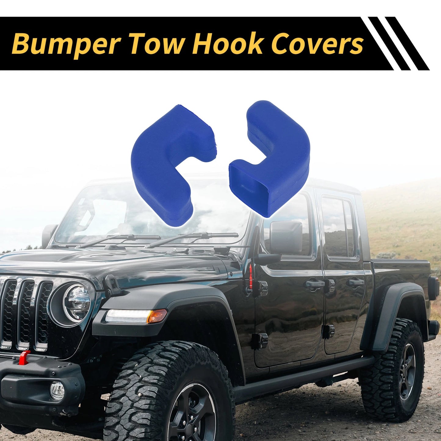 2pcs Tow Hook Covers for Jeep Wrangler JK JL Gladiator TJ (2007–2023) Blue