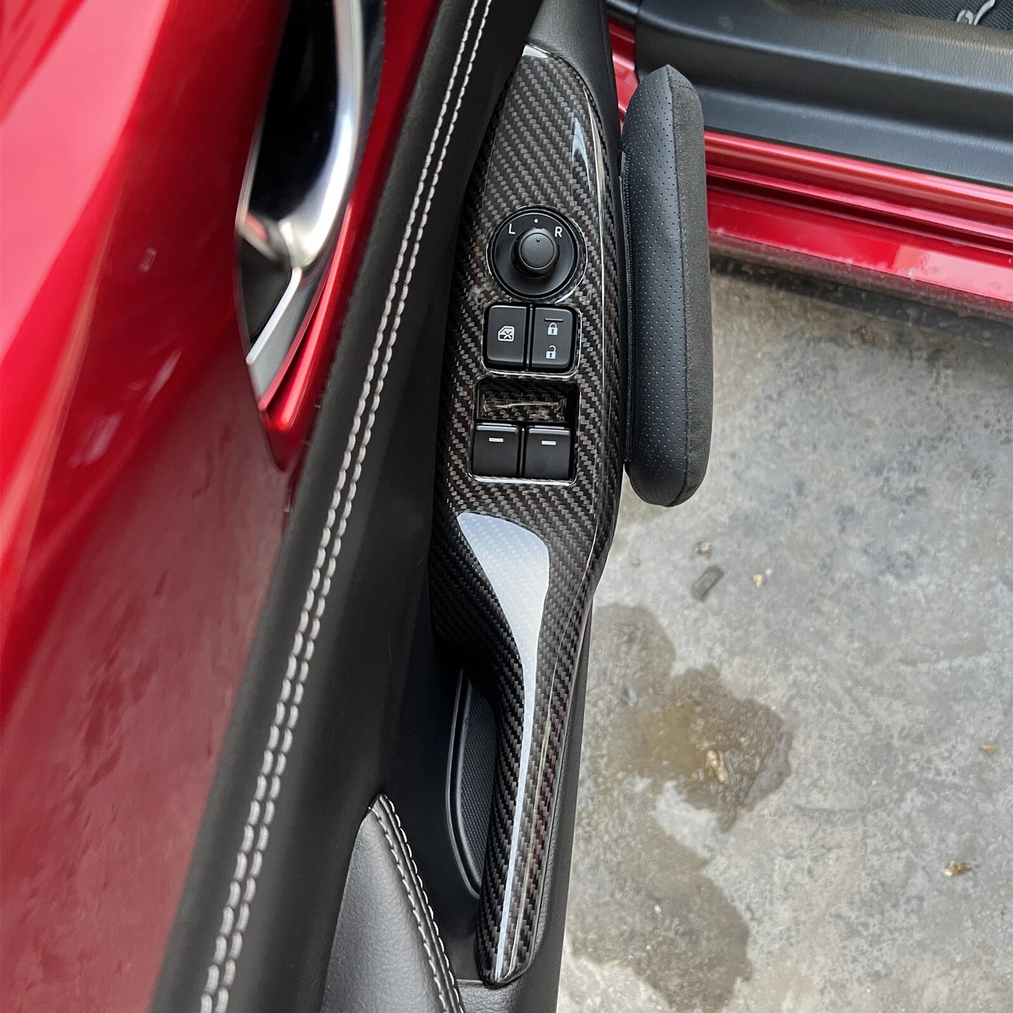 1 Pair Carbon Fiber Window Lift Trim Cover for Mazda MX-5 Miata (2016-2024)