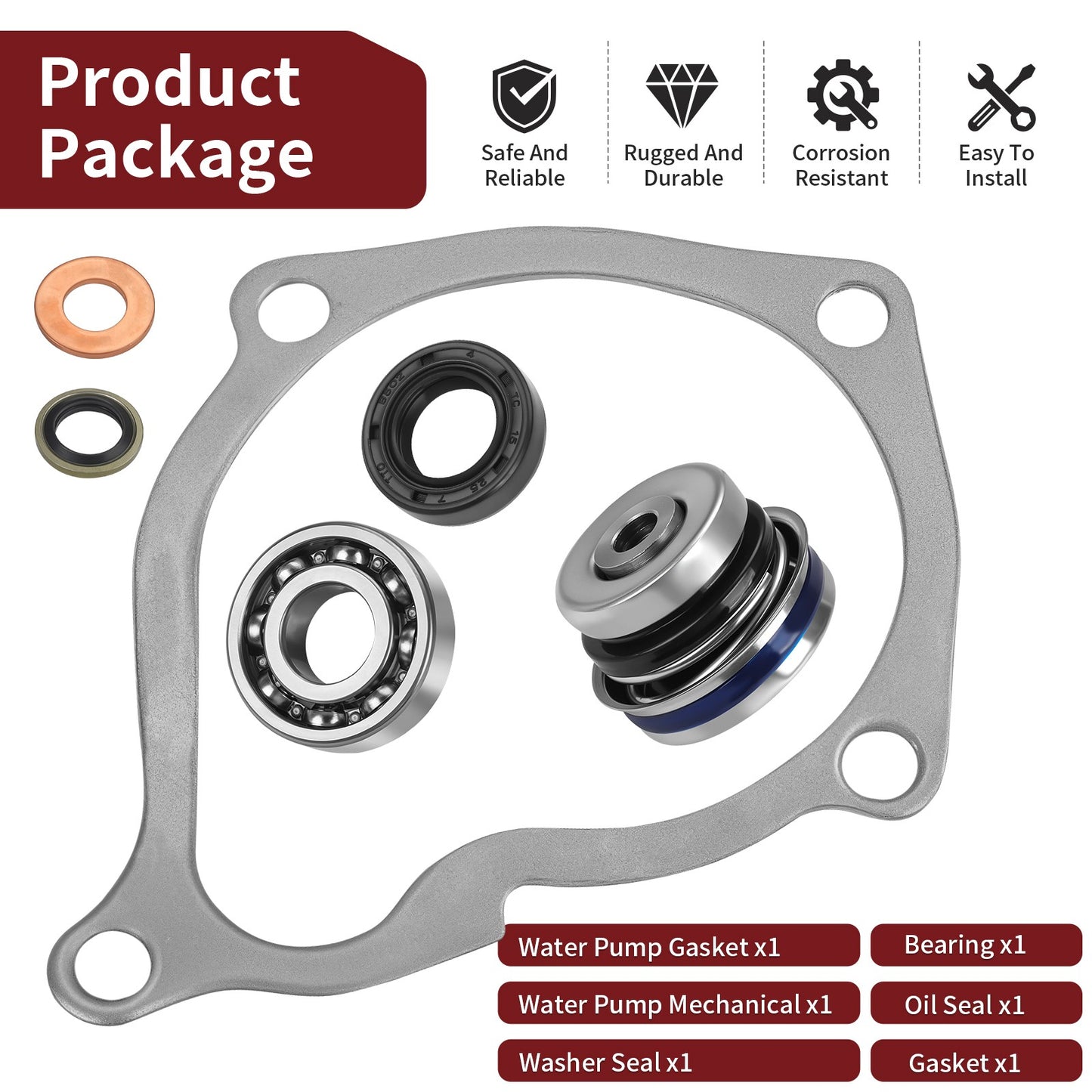Water Pump Seal Bearing Gasket Set for Polaris Magnum 425 500 (1995–2003)