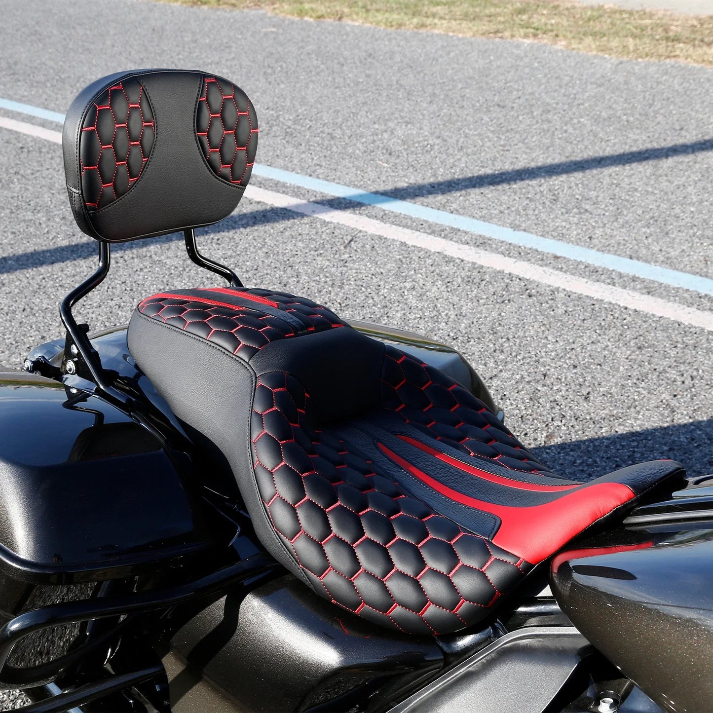 Rider Passenger Seat Backrest Sissy Bar for Harley Street Road Glide (09-23)