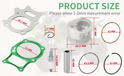 Top End Piston Ring Gasket Set for Honda Sportrax 250 TRX250EX (2003–2008)