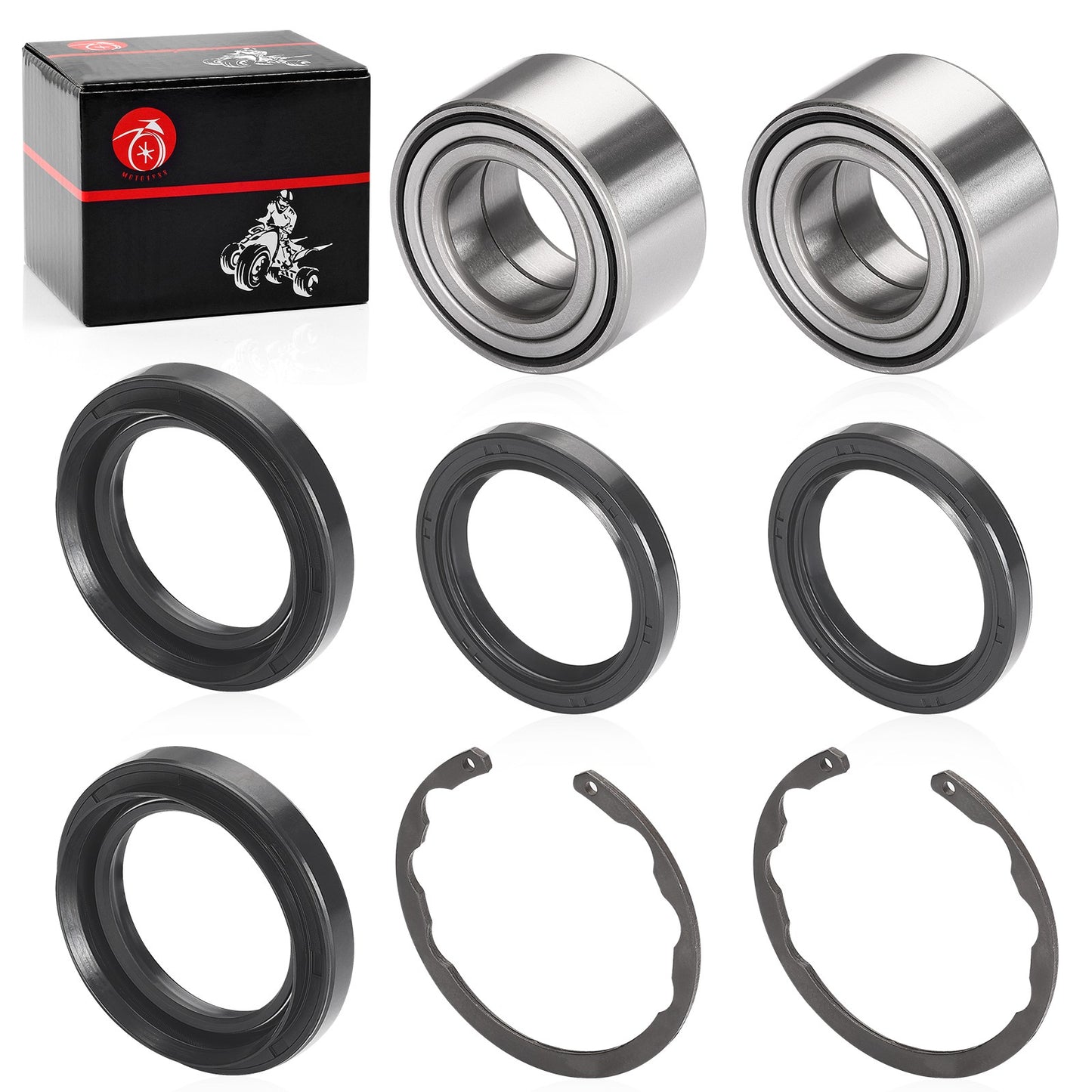 2Pcs Front Wheel Bearing & Seal Kit for Kawasaki Bayou Prairie (1990–2004)
