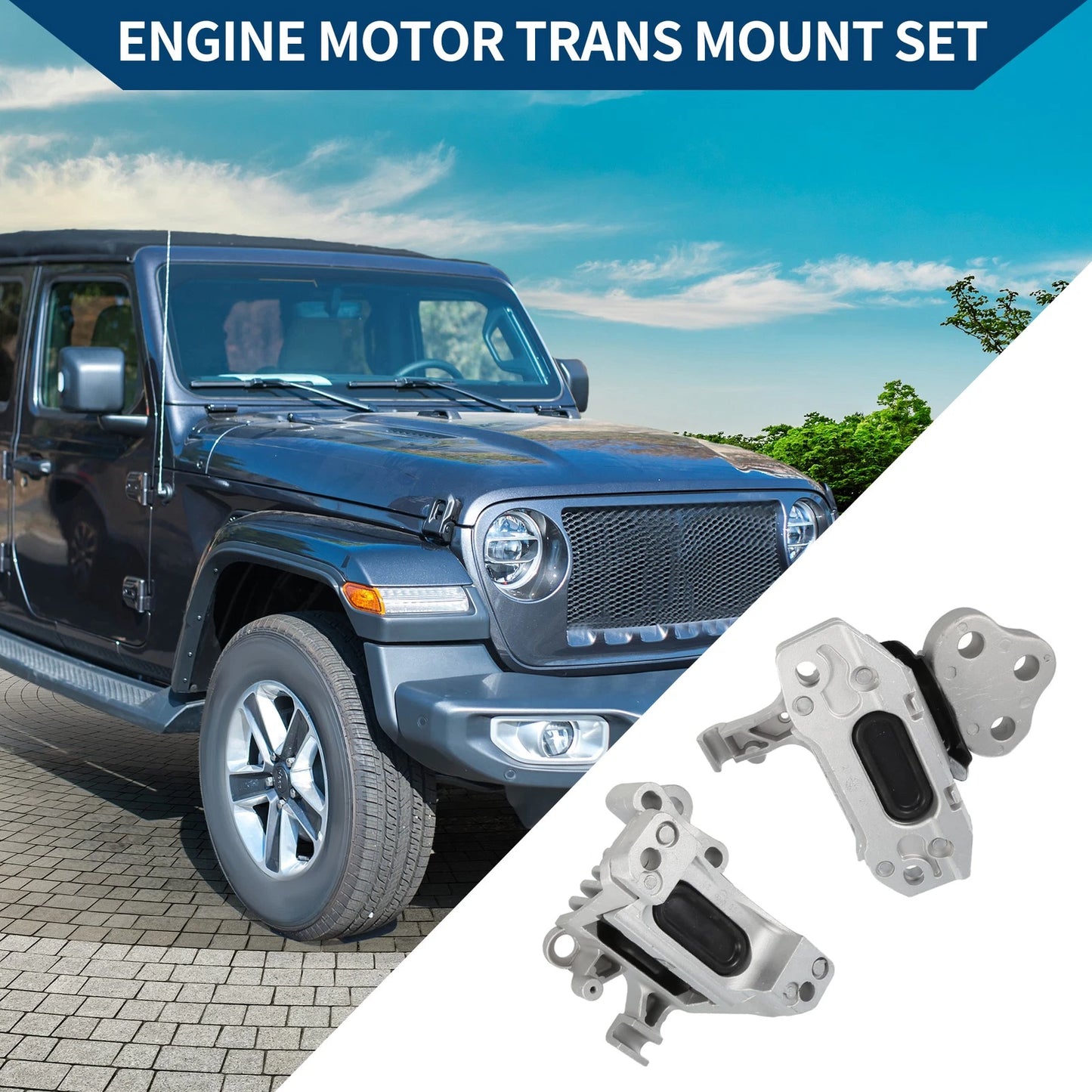 Engine Motor Trans Mount Set for Jeep Cherokee 3.2L (2014–2022)