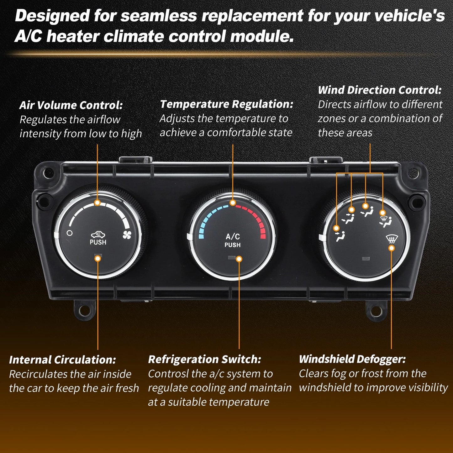 A/C Heater Climate Control Module Panel 55111167 for Jeep Wrangler (2011–2014)