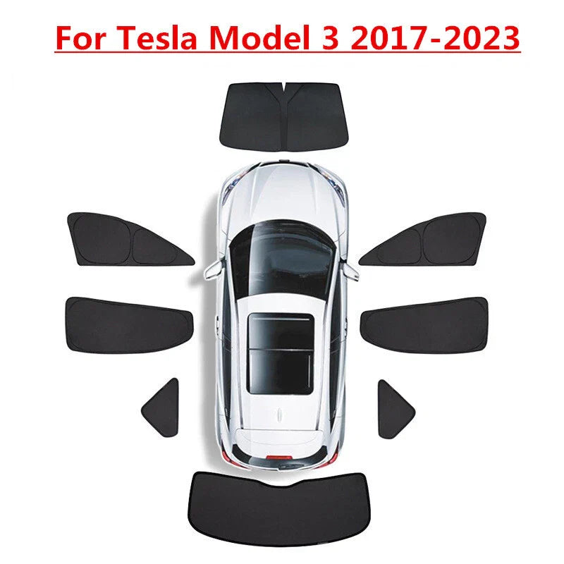 Side Window Glass Sunshade Light Shade Blind for Tesla Model 3 (2017–2023)