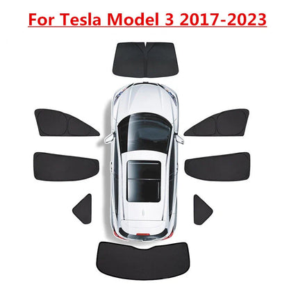 Side Window Glass Sunshade Light Shade Blind for Tesla Model 3 (2017–2023)