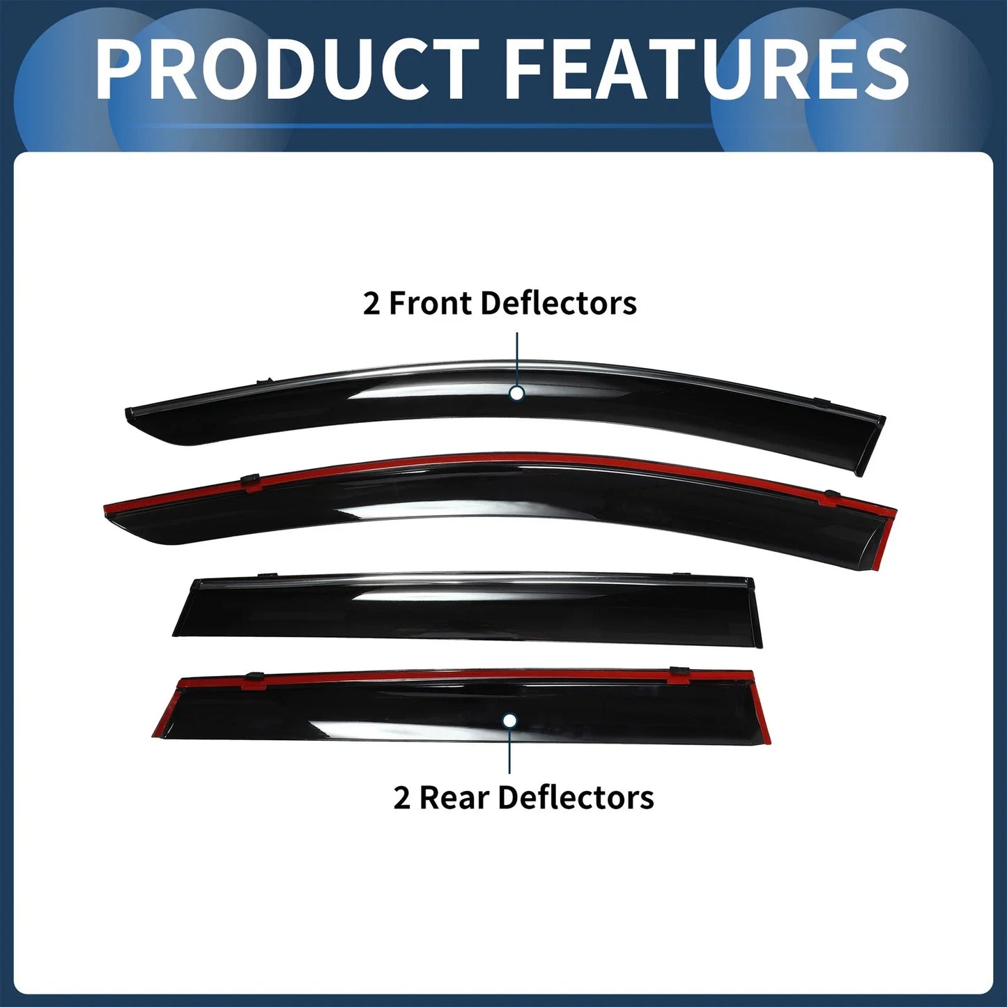 Window Deflectors for Honda CR-V 2017 Side Window Vent Visors Black 1 Set