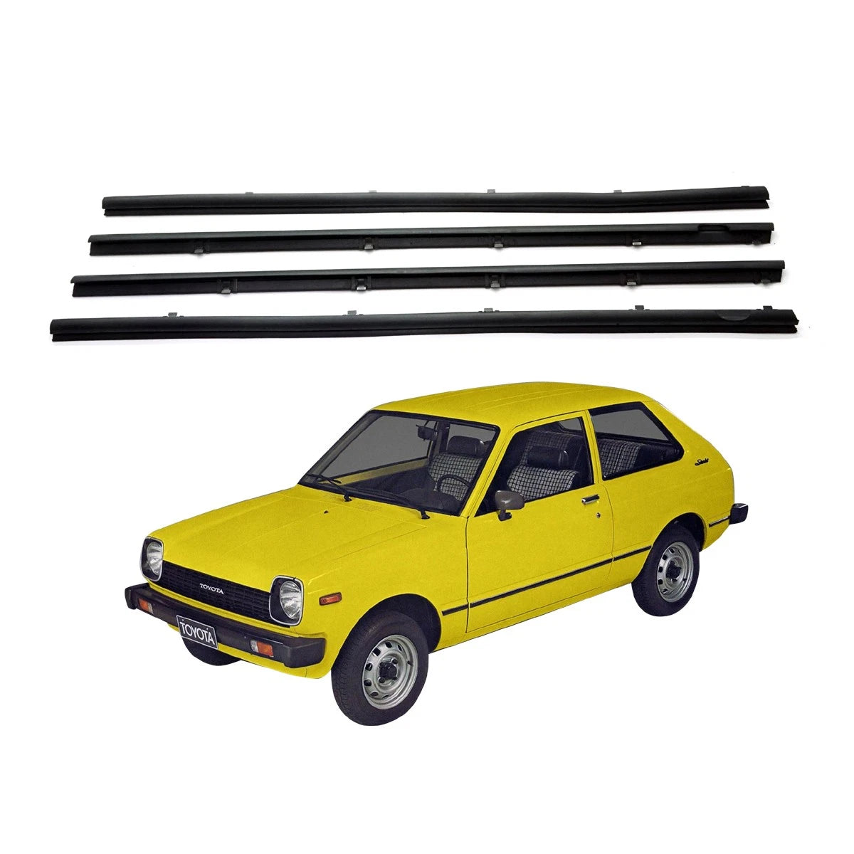 Front Door Glass Weatherstrip for Toyota Starlet (KP60–KP62)