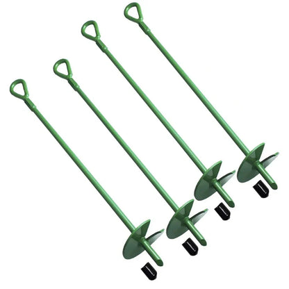 4 x 18" Heavy Duty Green Ground Anchor Hook Solid Steel Shaft