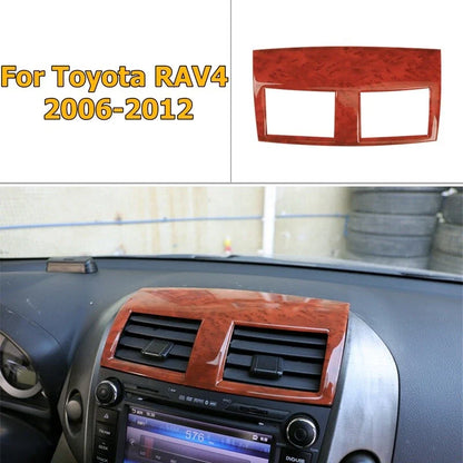 Yellow Peach Wood Console Frame Cover for Toyota RAV4 (2006–2012)