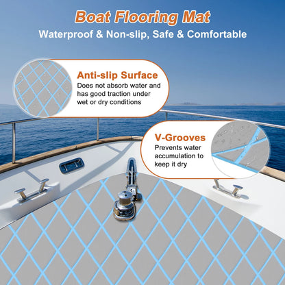 Self-Adhesive Boat Flooring Strip for Various Models (96" L x 16" W)
