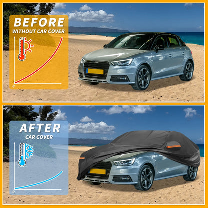 Car Cover Waterproof All Weather for Audi A1 (2010–2023) 210D-PU Zippers