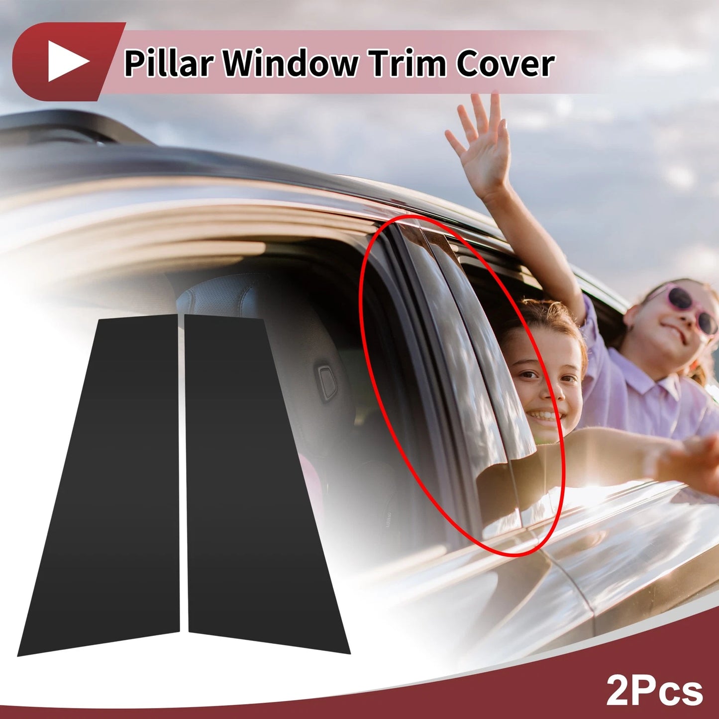 Set of 2 Door Pillar Window Trim for BMW i4 (2022–2024) Black