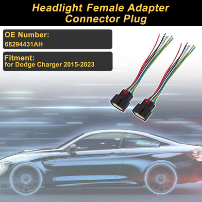 2X 12 Pin Headlight Connector Plug for Dodge Charger (2015–2023) No. 68294431AH