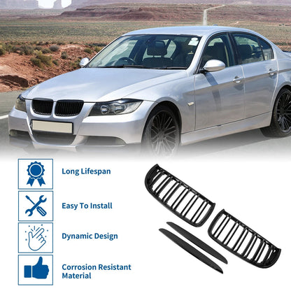 Front Kidney Grille Gloss Black 4 Door for BMW E90 (2005-2008)