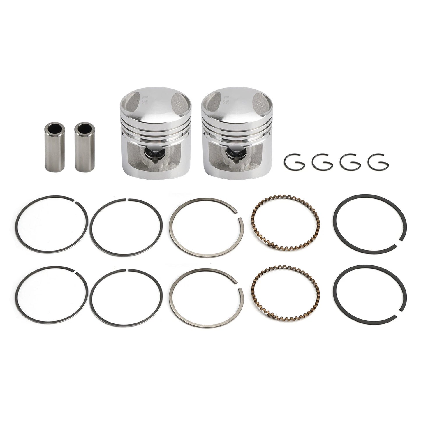 2X Finished Piston Kit 44.25mm for Honda CA125 CM125 CD125T CBT125 (1982–1999)