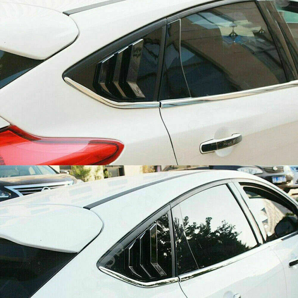 ABS Black Window Louvers Vent Cover for Ford Focus ST RS MK3 (2012–2018)