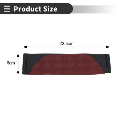 Set of 2 Red Faux Leather Seat Belt Cover Pads for Universal Fit
