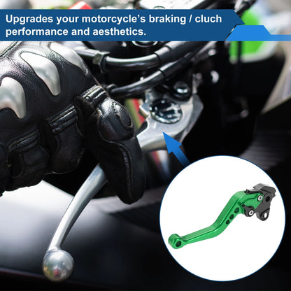 Long Brake Clutch Levers for Honda VFR1200F (2010–2014) Green 1 Pair