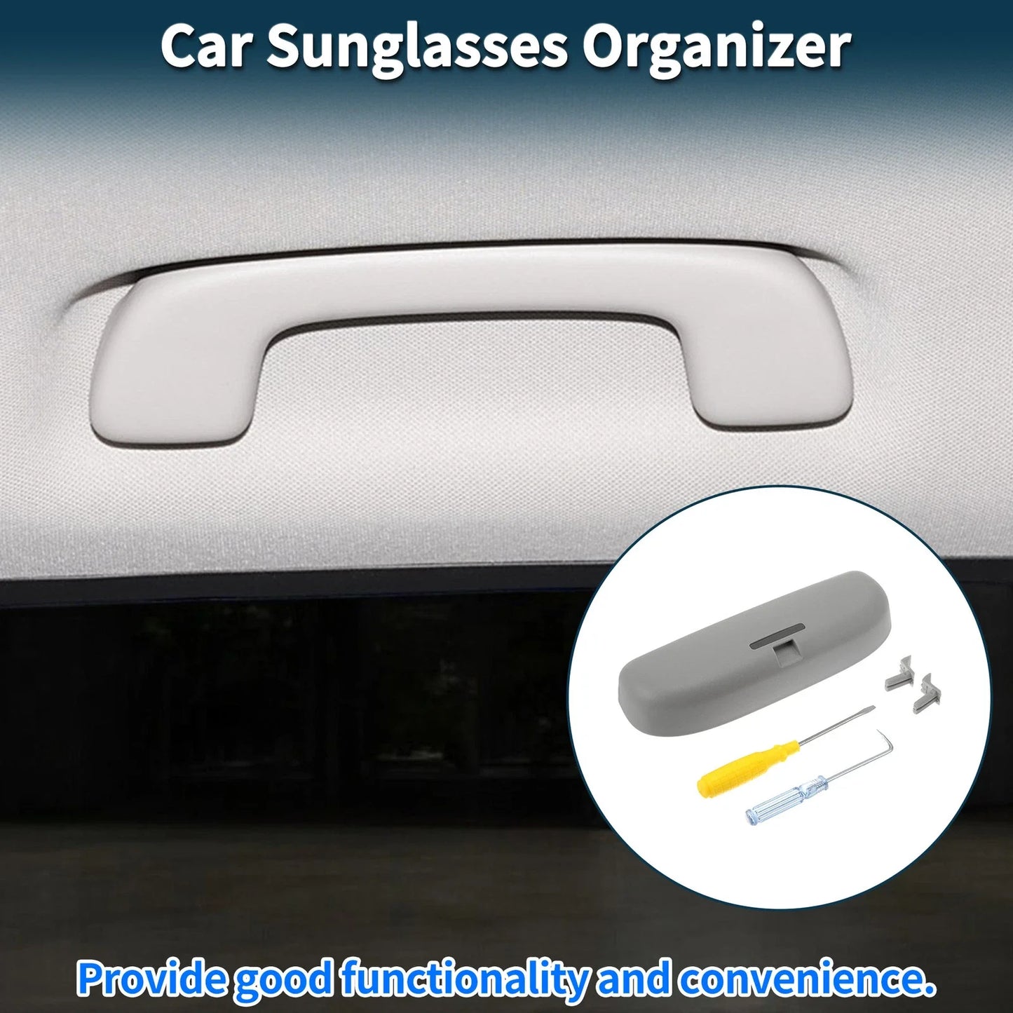 Sunglasses Case for Honda Accord 2012-2023 Eyeglasses Holder Storage Box Grey