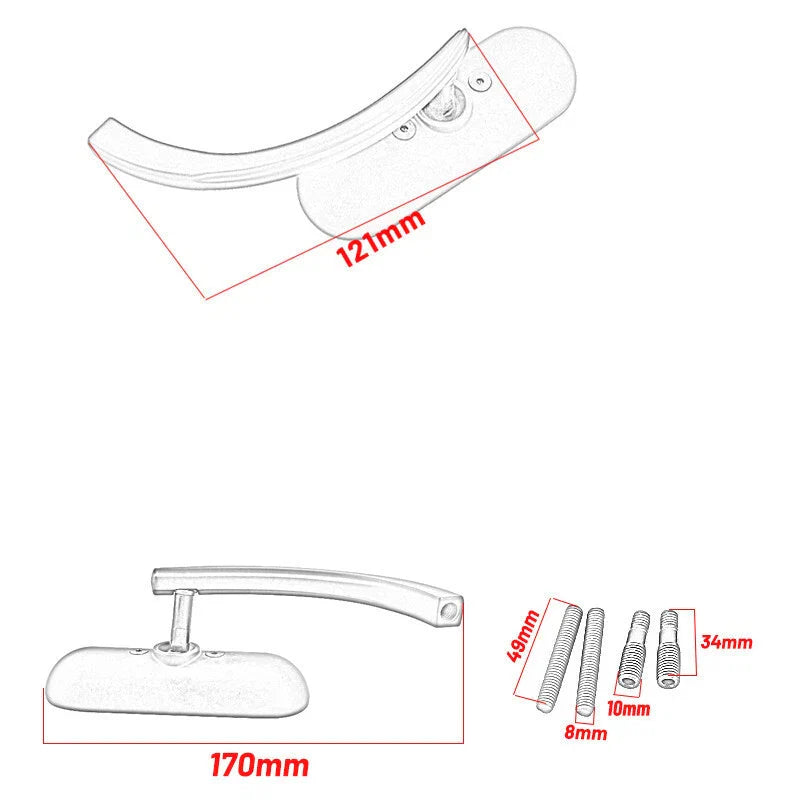 Black Mini Oval Rear View Mirror for Harley Sportster Dyna Softail