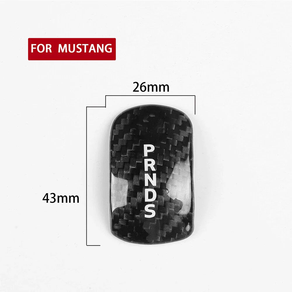 Carbon Fiber Gear Shift Knob Cover for 14-18 Ford Mustang